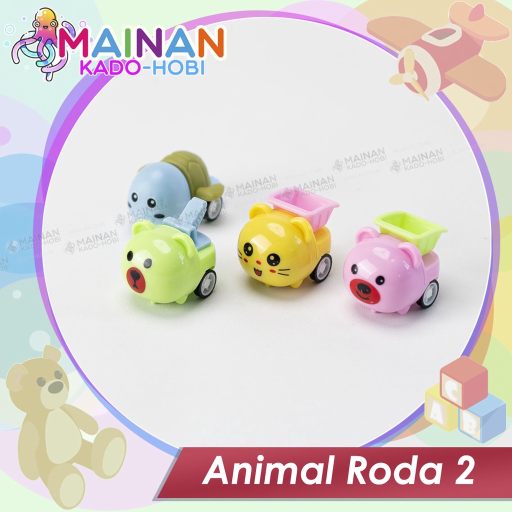 MAINAN ANAK PULL BACK MINI CAR HEWAN ANIMAL RODA 2