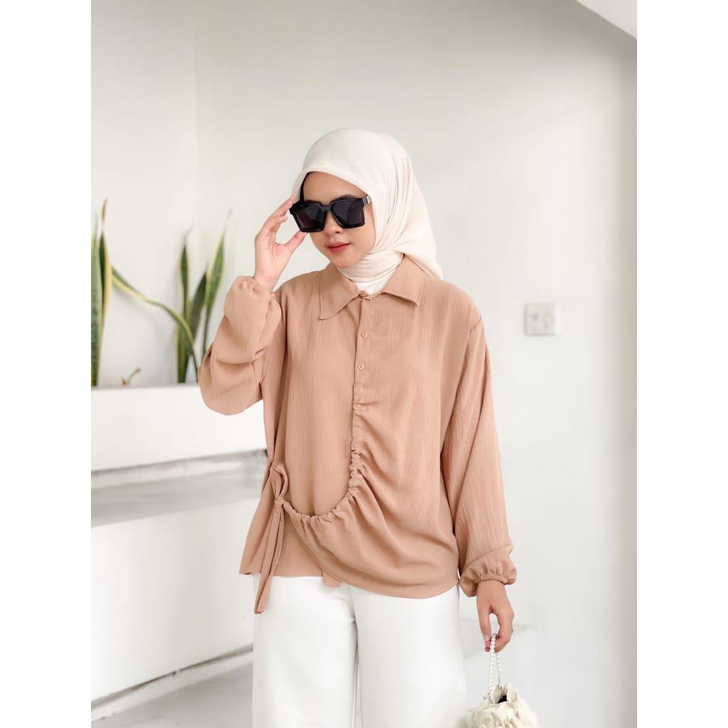 BEFAST - ZEC Blouse DEFA Crincle Kerut / Namia CRINCLE / Blouse Wanita Model Terbaru / Pakaian Wanita Casual / Blouse Lengan panjang / Fashion Wanita Kerja Modis / Blouse Polos Formal / Terlaris / Outfit Wanita Remaja Hangout