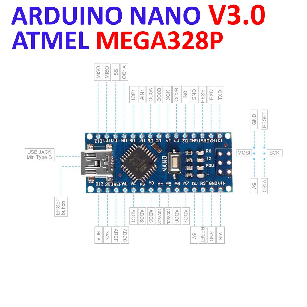 Arduin0 Nano V3.0 ATMega328P 5V 16Mhz CH340G CH340 V3 + KABEL USB