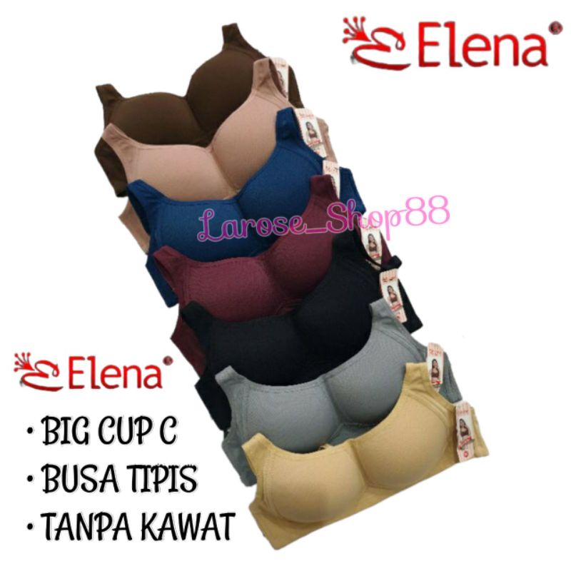 Bh Elena 24013 Cup Besar Tanpa Kawat Busa Tipis Cup C Kait 3 Elena Bra 24013C