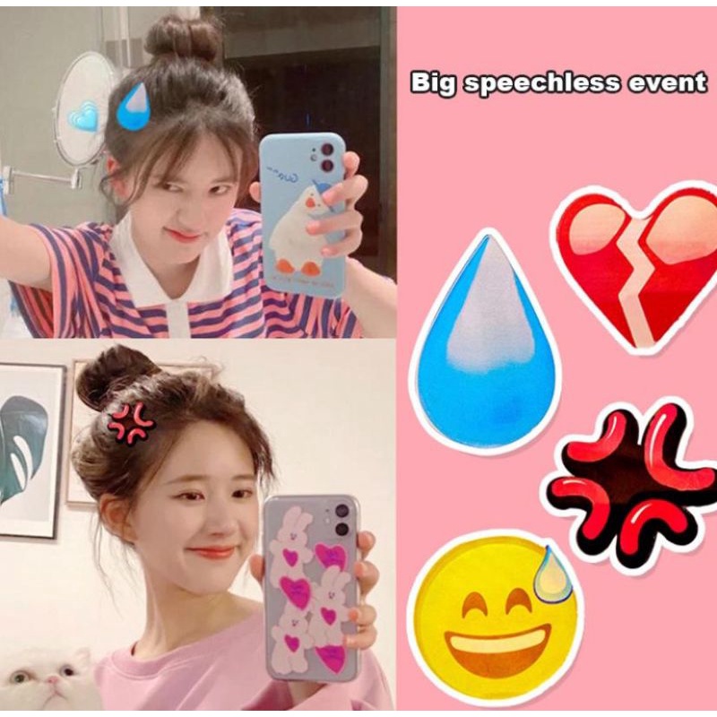 6 MODEL JEPIT RAMBUT EMOJI KLIP RAMBUT EMOJI KOREAN STYLE JEPIT UNIK JEPIT LUCU EMOTICON HAIRPIN