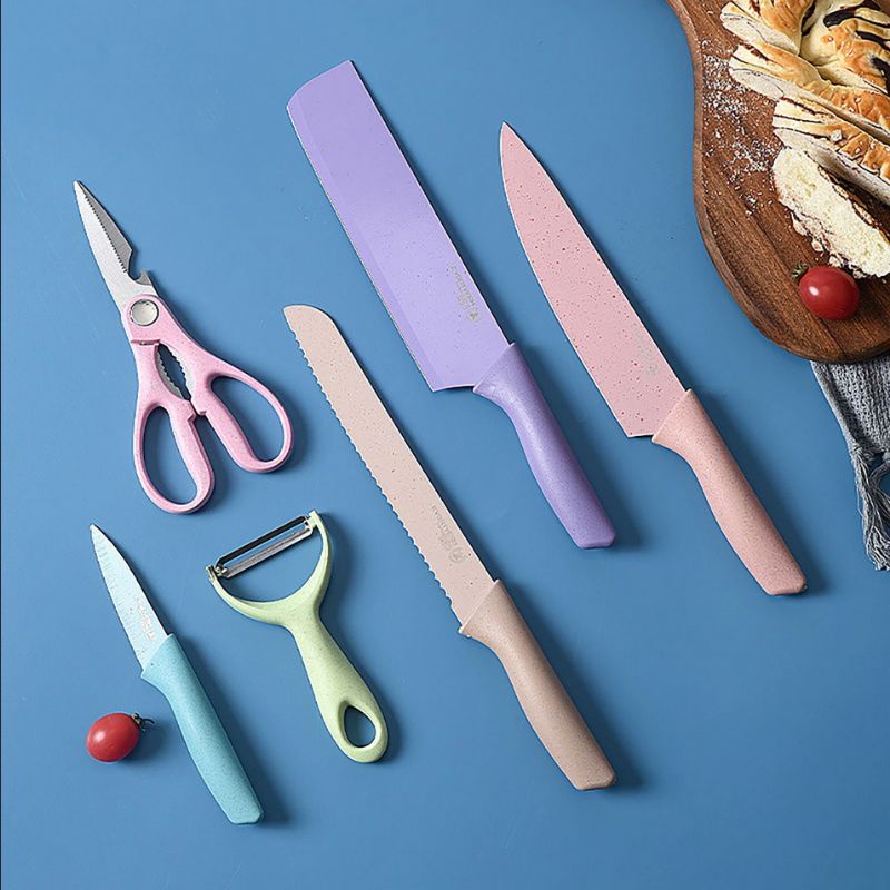 AA - corrugated kitchen knife pisau jerami set 6in1