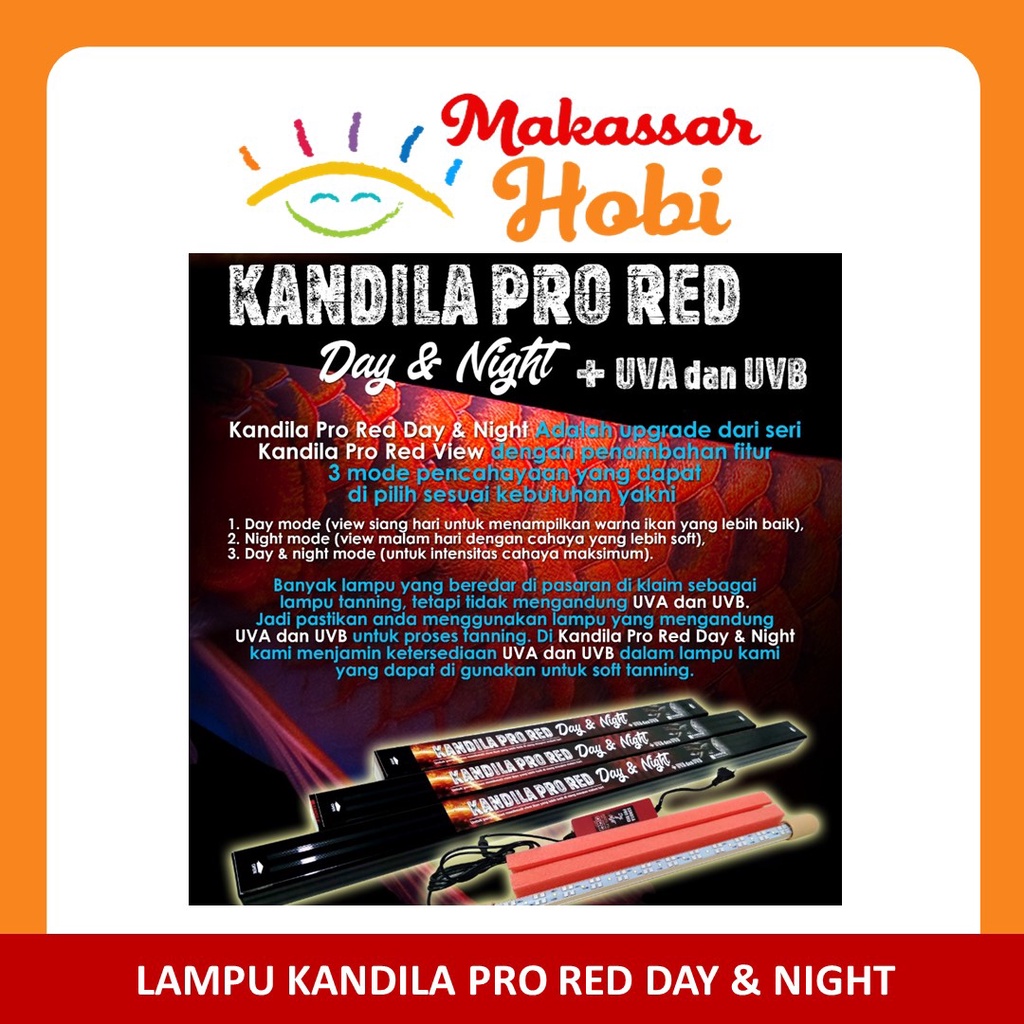 Lampu Kandila Pro Red Day and Night UV A &amp; UV B View Plus LED Aquarium