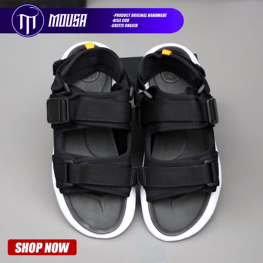 Sepatu Sandal Gunung Traveling Pria Murah Casual Kekinian Hitam Mousa Puncak