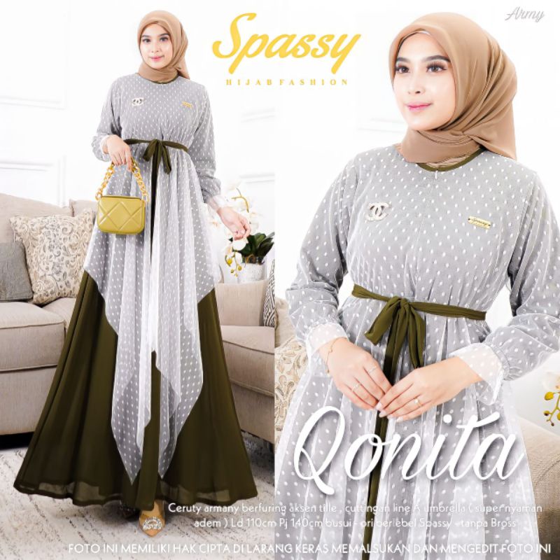 QONITA | PAKAIAN WANITA DRESS GAMIS | BY SPASSY