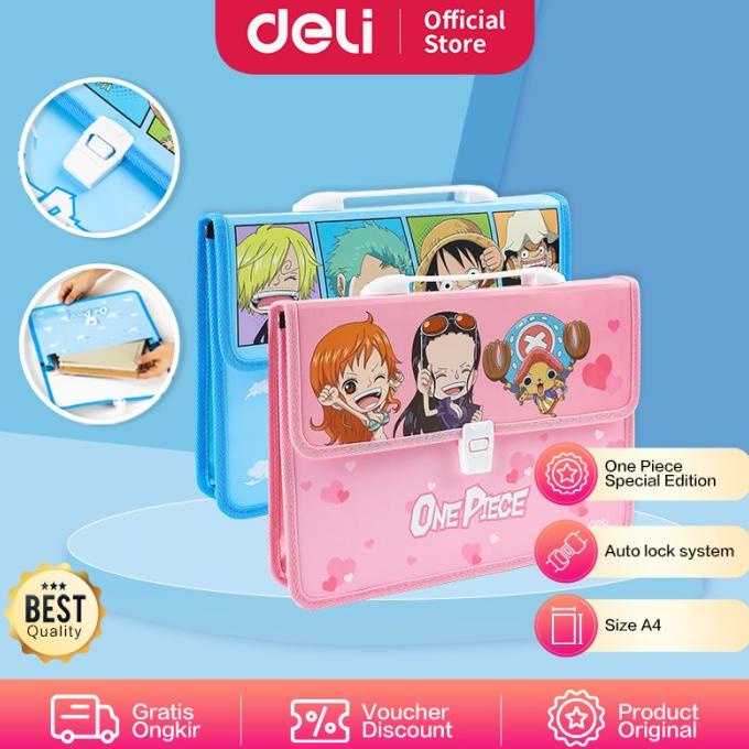 

HOT PROMO Deli School Briefcase / Tas Dokumen A4 Lucu Kartun One Piece EF620