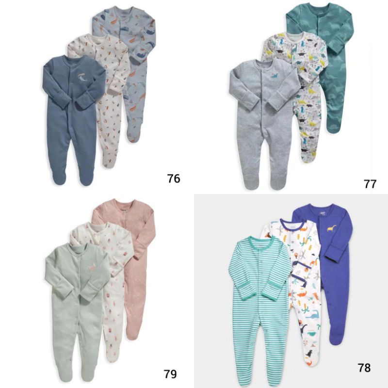 Mamas papas sleepsuit/ sleepsuit mamas&amp;papas 3in1/ baju tidur bayi set 3in1i