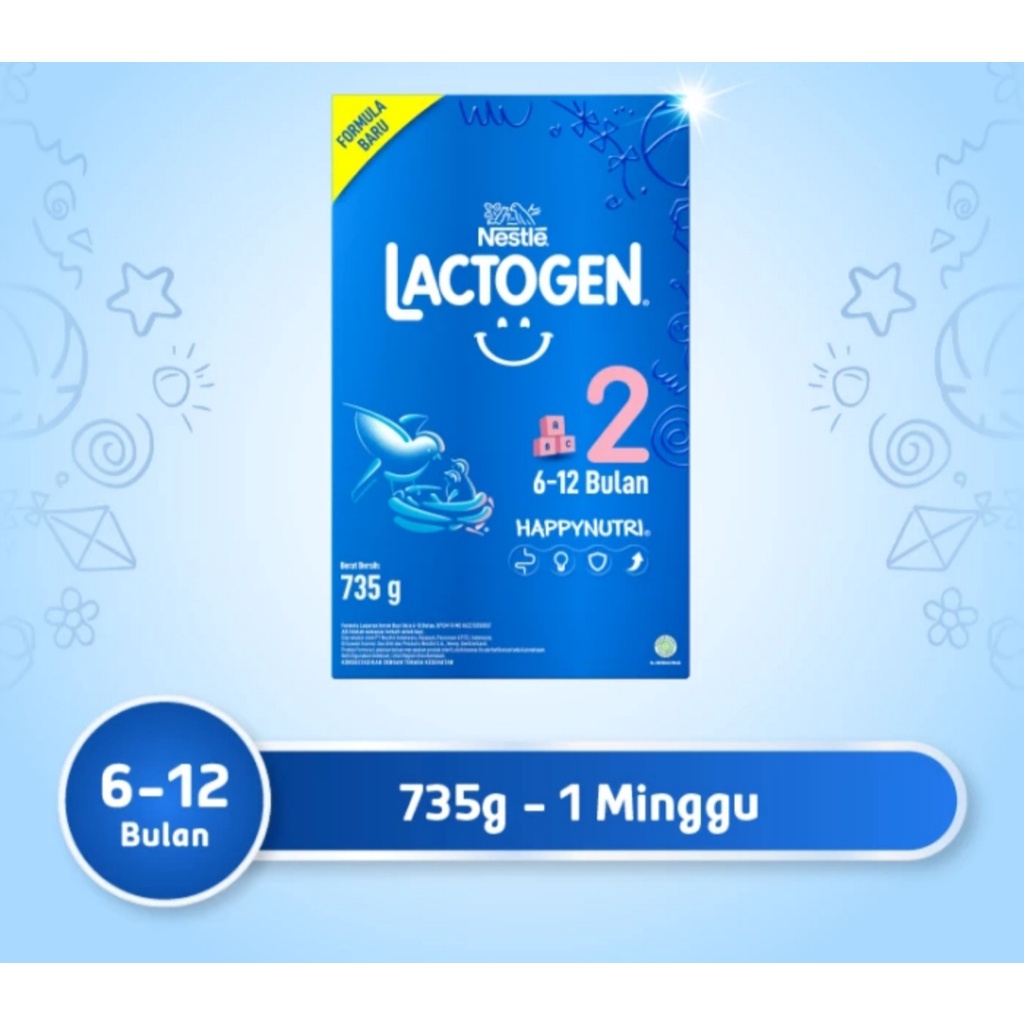 Nestlé LACTOGEN 2 Formula Lanjutan 6-12 bln 735g ed Desember 2023