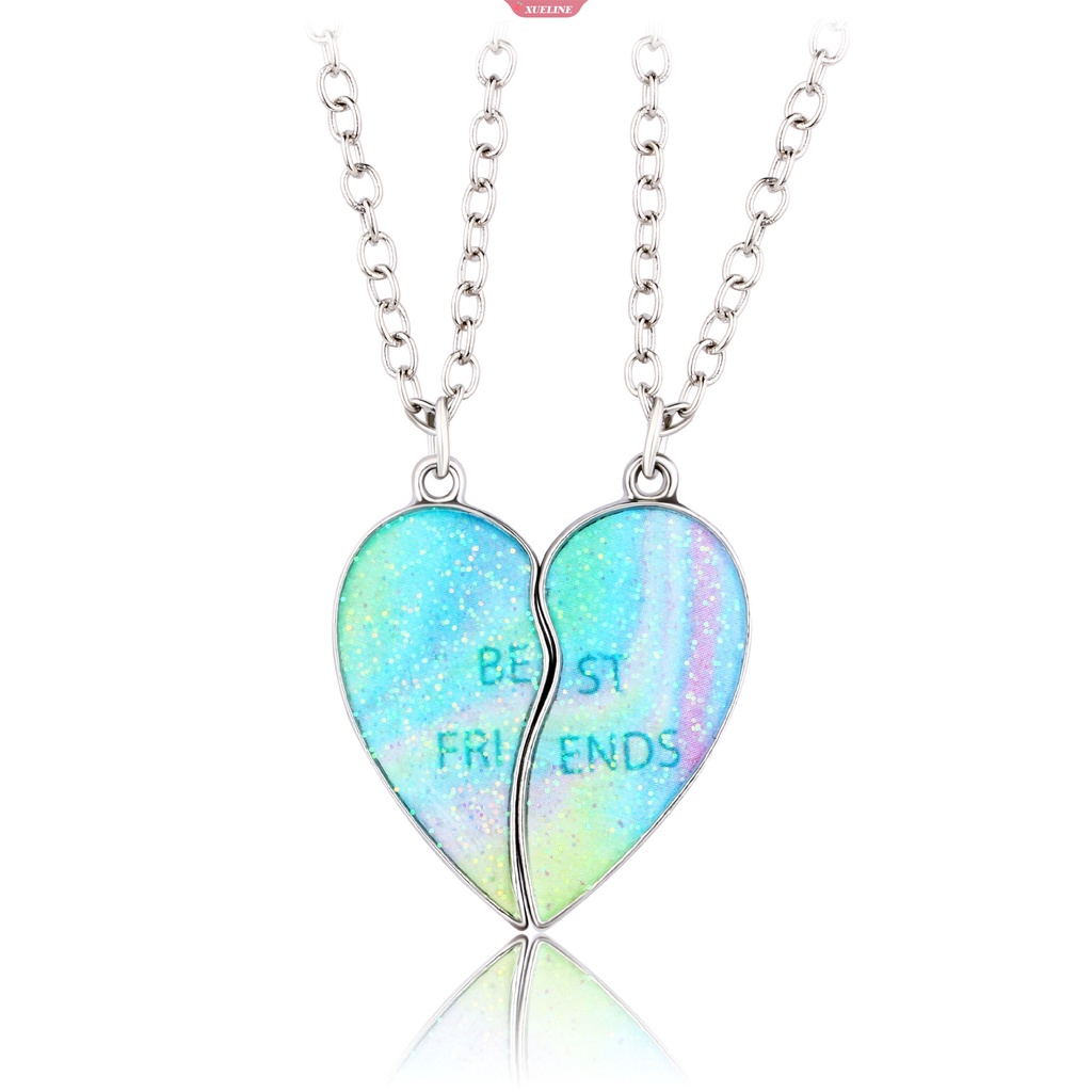 Fashion Sahabat Baru Penahan Hati Paduan Cinta magnet Menarik Pelangi Pasir Hisap drip Minyak Pasangan BFF Hadiah Kecil [ZXL]