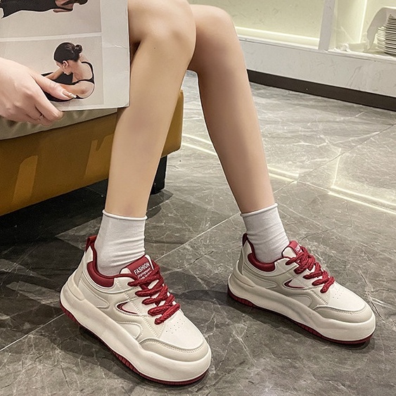 Sepatu Sneakers Wanita Tali Fashion Style Korea Cewek Sport Shoes Casual Kulit Sintetis Free Box Azgalery SPT-15