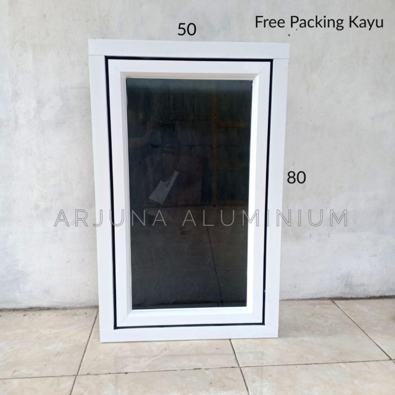 Jendela Aluminium Casement 1 Set 80x50