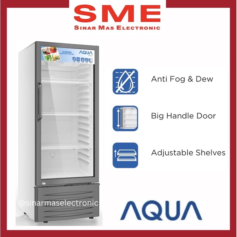 Showcase / Lemari Es Pendingin Minuman AQUA 4 RAK 200 L - AQB-181