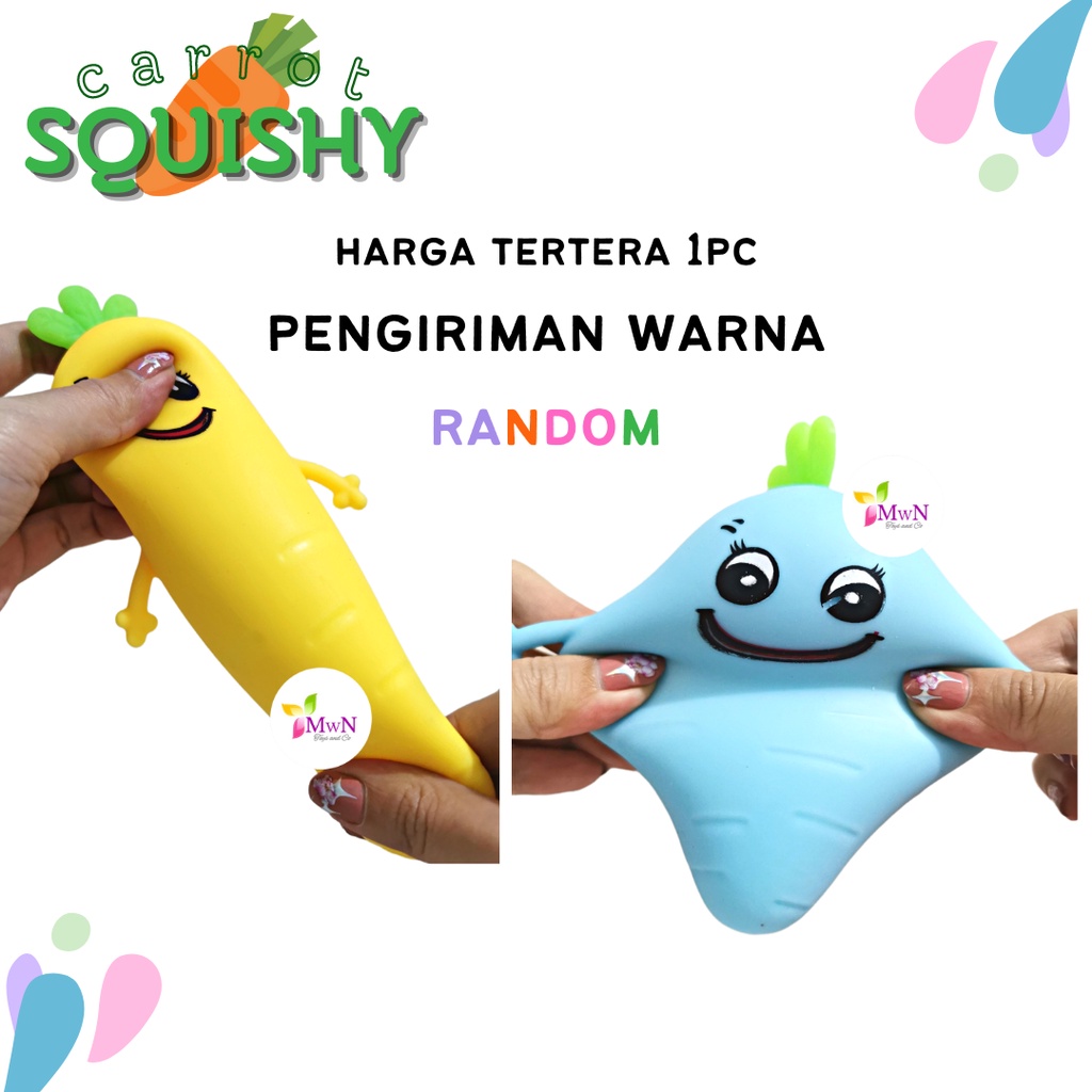 MWN Mainan Squishy Carrot Toy Stress Relieve ANTI STRESS Remas Wortel