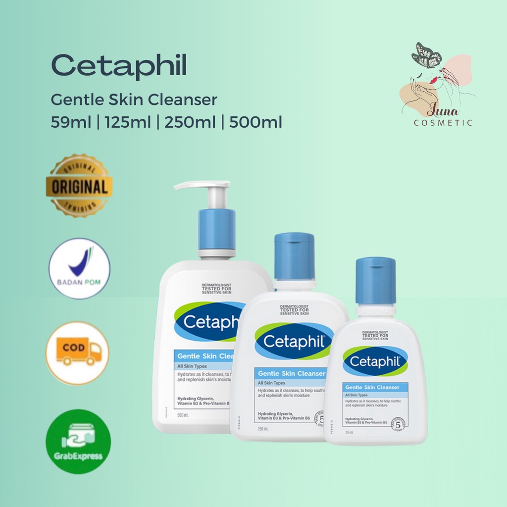 Cetaphil Gentle 59ML 125ML 250ML Skin Cleanser Daily Facial Moisturizer SPF 15/PA++