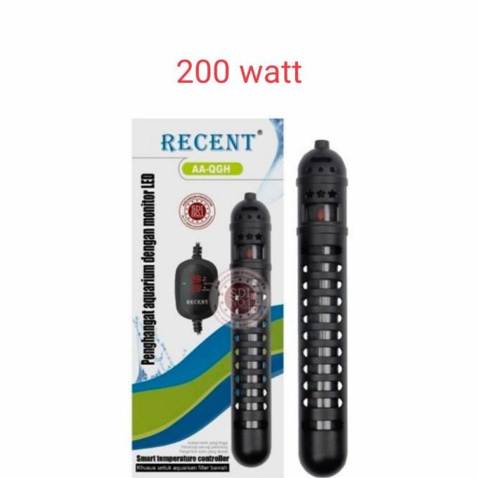 aquarium kolam ikan SMART heater RECENT QGH auto 200 watt