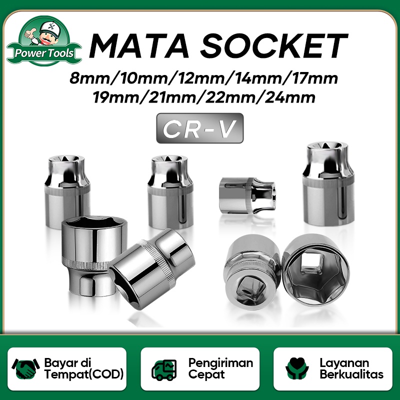 ISKU Mata sok 1/2 6pt Mata Shock Cr-V Mata Shock 22 Kualitas tinggi, kuat dan tahan lama Penggantian Seumur Hidup Mata Sok Impact