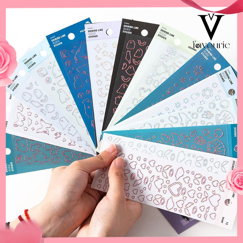 CODTransparan berkedip laser ray stiker DIY foto album tangan akun bahan dekorasi stiker pvc-FA