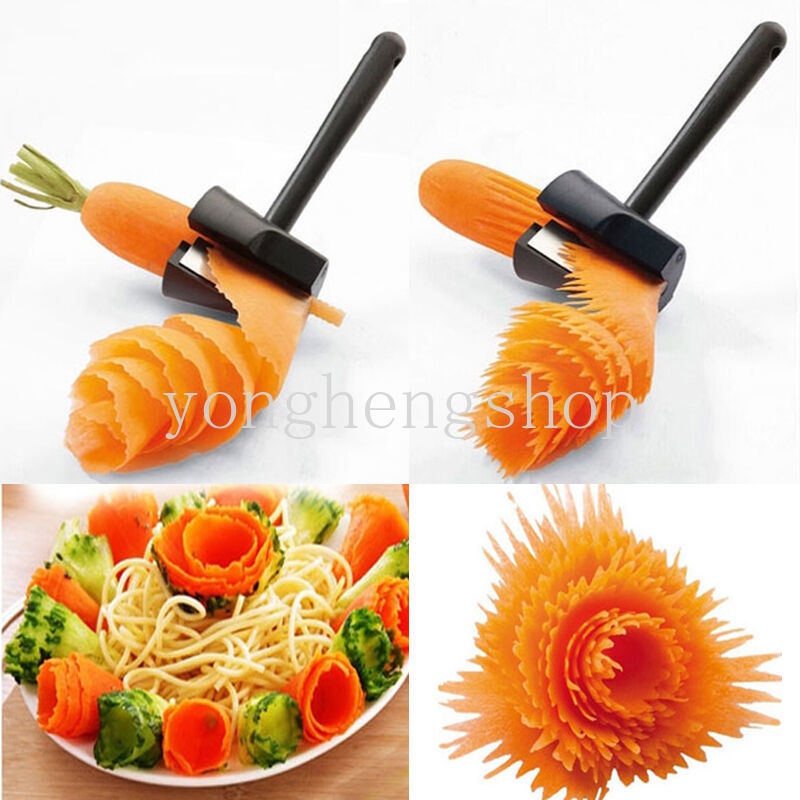Parutan Wortel Peeler Carrot Curler Slicer Serutan Rautan Spiral Gerigi Pemotong Wortel Timun Mentim