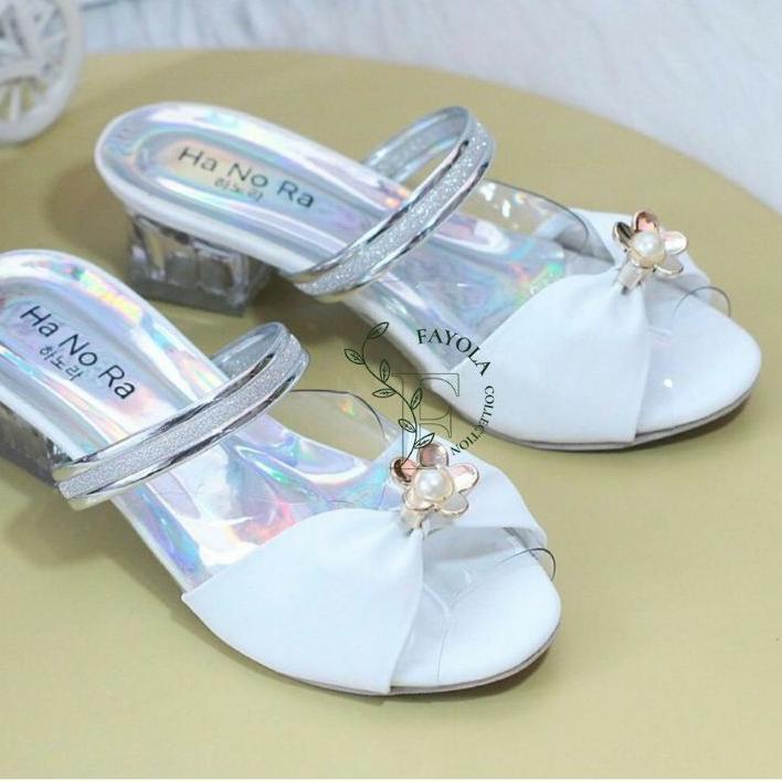 Terlaris sandal high heels anak || sandal hak kaca mika anak perempuan