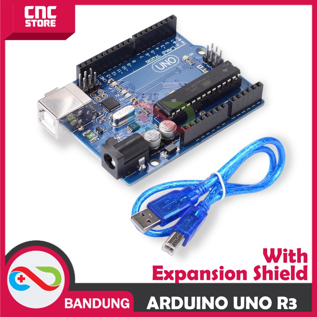 ARDUINO UNO R3 ATMEGA328P ATMEGA 16U2 PLUS EXPANSION SHIELD