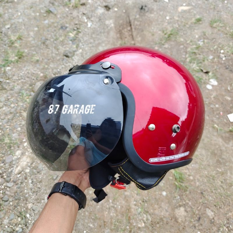 HELM BOGO POLOS DEWASA PRIA WANITA FULL LEHER