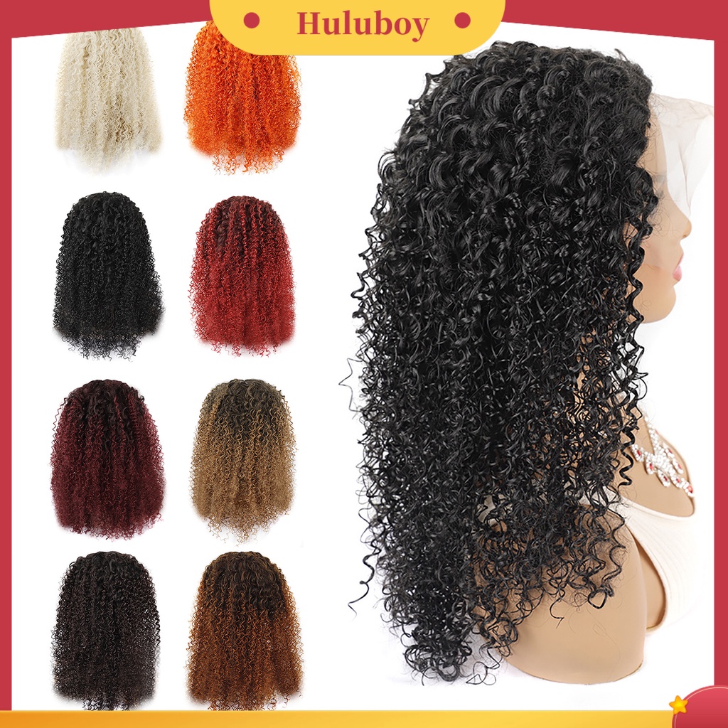 Wig Rambut Ekstensi Model Keriting Bahan Serat Kepadatan Tinggi Untuk Wanita