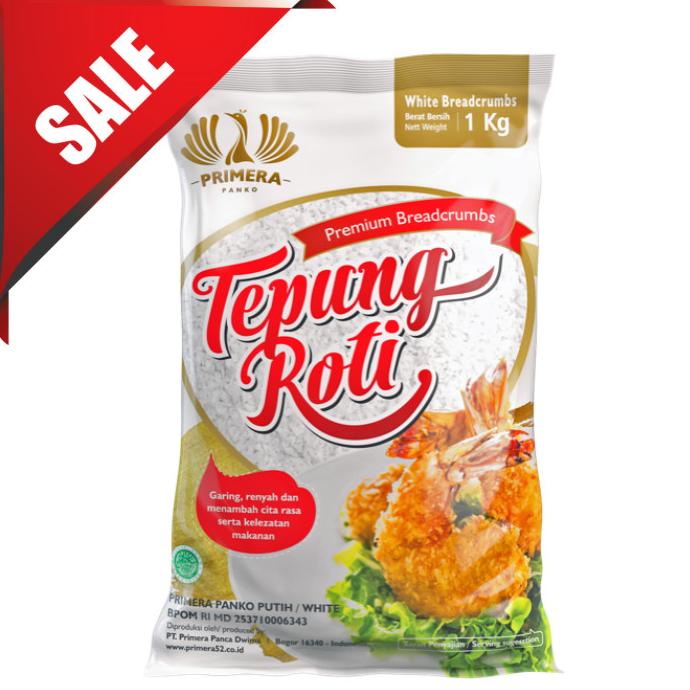 

Sale Tepung Roti Primera Panko warna Putih 1Kg /TEPUNG PANIR/TEPUNG TERIGU/TEPUNG ROTI/TEPUNG KETAN HITAM/TEPUNG MAIZENA