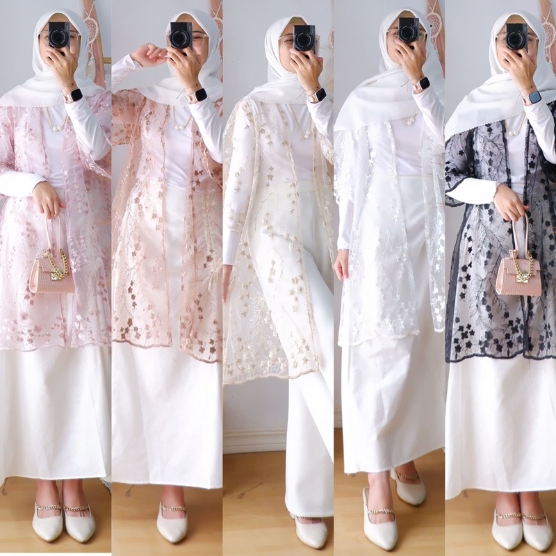 Milan brocade outer / Tulle bordir outer / outer cantik