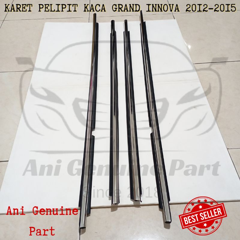 Karet Pelipit Kaca Grand Innova 2012-2015 Chrome Original Set 4 Pintu