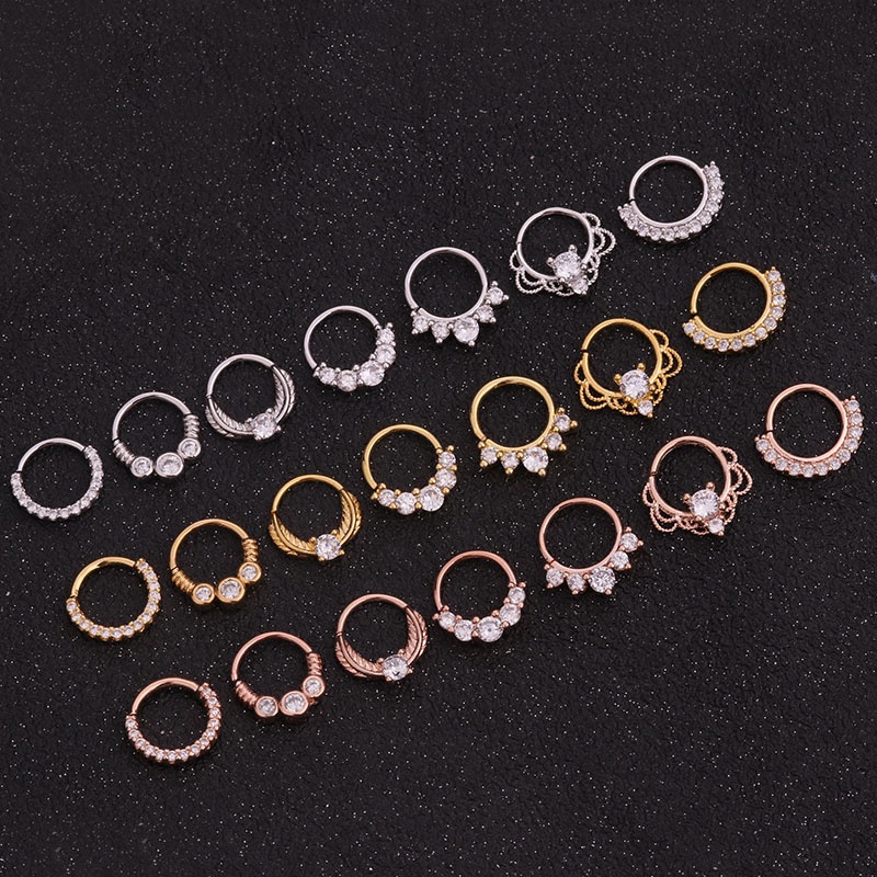 1pc 8mm Daith Anting Tulang Rawan Kait Anting Septum Cincin Terbuka Hoop Hidung Cincin Fleksibel Hidung Telinga Tindik Perhiasan Tubuh