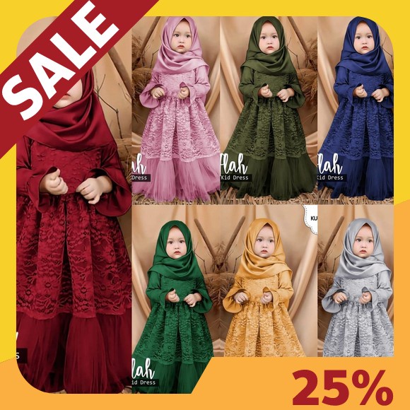 Shafira Kids Gamis Anak Syari Model Terbaru Dress Anak Set Kerudung Usia 0-5 Thn Fashion Msulim Anak
