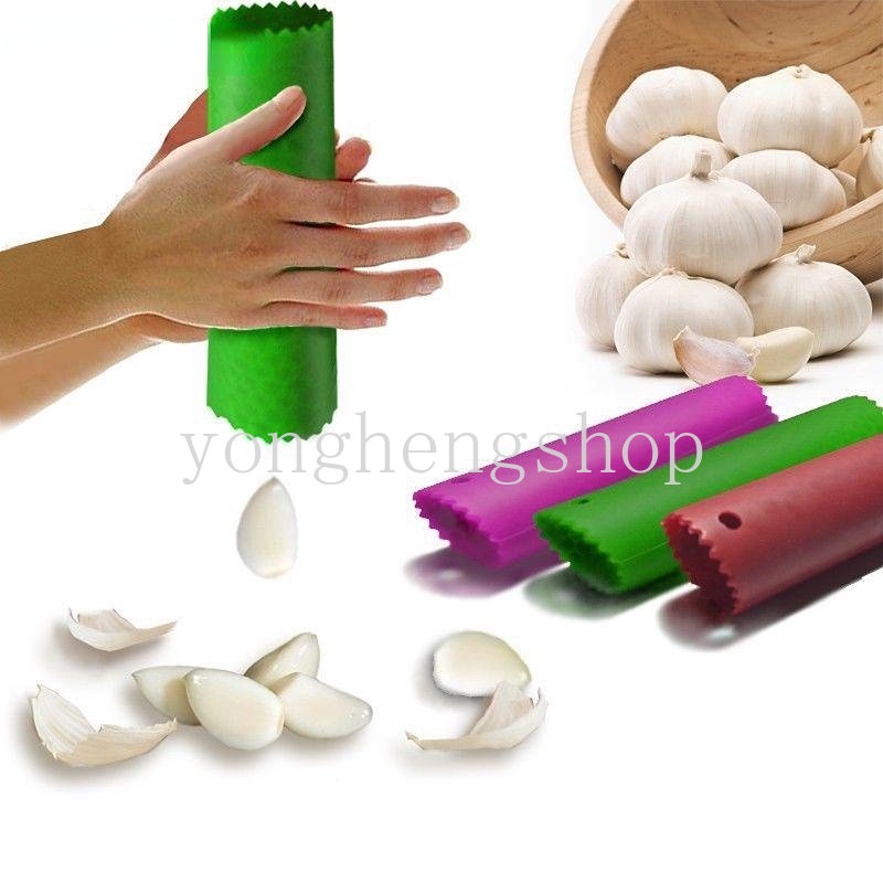 Kreatif Silikon Pengupas Kulit Bawang Putih Penghilang Kulit Garlic Stripper Tabung Manual Mengupas Alat Dapur Gadget Warna Acak