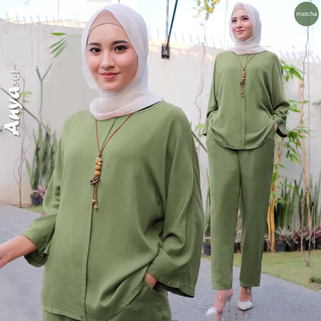 ANYA SET BP BAHAN KATUN RAYON PREMIUM MOTIF POLOS LD 110 CM SETELAN BUSUI FRIENDLY WANITA TERBARU KEKINIAN 2023 ONE SET WANITA KOREAN STYLE MUSLIM SET WANITA CASUAL LENGAN PANJANG