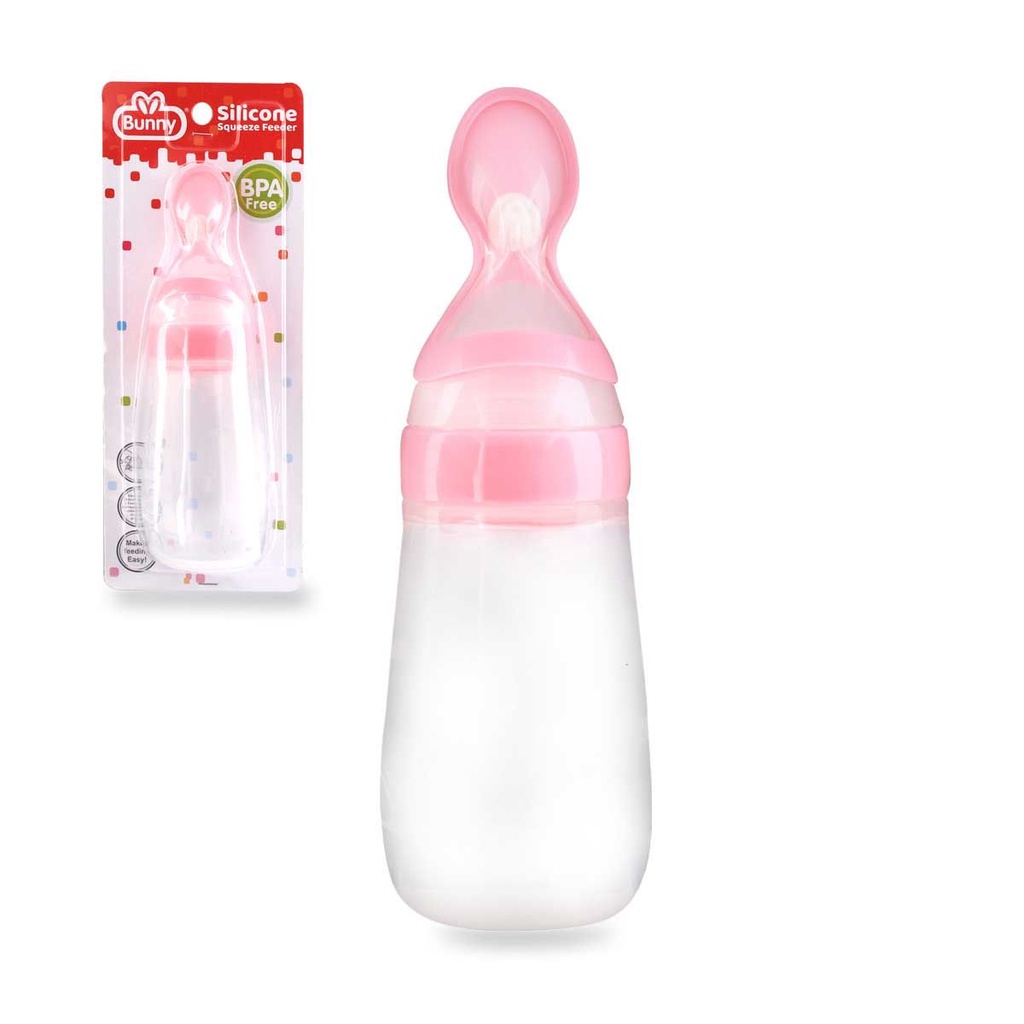 *FRAULEINCO* Lusty Bunny Silicone Squeeze Feeder Botol Bubur ADB-2808 / Botol sendok untuk anak ADB 2806