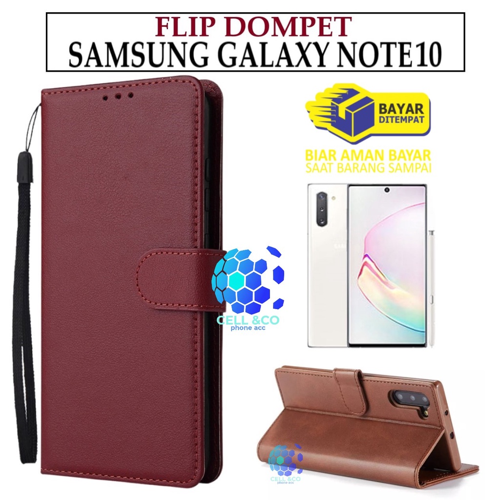 FLIP COVER SAMSUNG GALAXY NOTE 10 LEATHER WALLET PREMIUM FLIP CASE BUKA TUTUP KESING HP CASING FLIP CASE WALLET SAMSUNG GALAXY NOTE 10