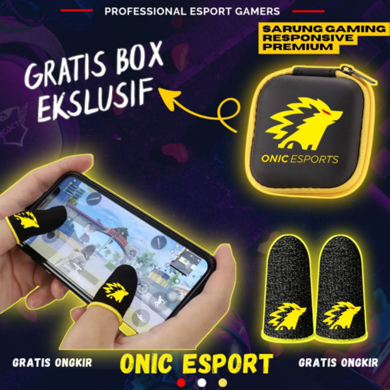 BONUS POUCH - 2 PCS SARUNG JARI JEMPOL GAMING GAME RRQ BTR ONIC EVOS SENSITIF PREMIUM