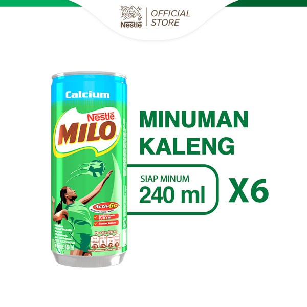 

(BISA COD) NESTLE MILO Activ-Go High Calcium Kaleng 240ml 6 Pcs