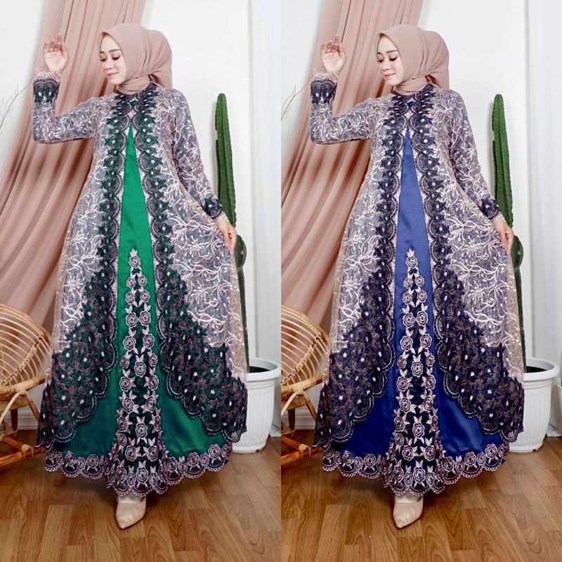 GAMIS MAWAR THALITA // BAHAN TILLE SPIDER MIX BORDIR // BAJU PESTA // BAJU WISUDA // KEBAYA MODERN // BY PELANGI JAYA
