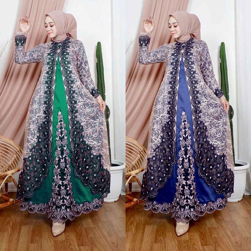 GAMIS MAWAR THALITA // BAHAN TILLE SPIDER MIX BORDIR // BAJU PESTA // BAJU WISUDA // KEBAYA MODERN // BY PELANGI JAYA