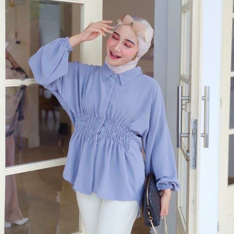 RX FASHION - ⭐PREMIUM⭐ KEYY BLOUSE CRINCLE /  ARINA APLIKASI SERUT - NN