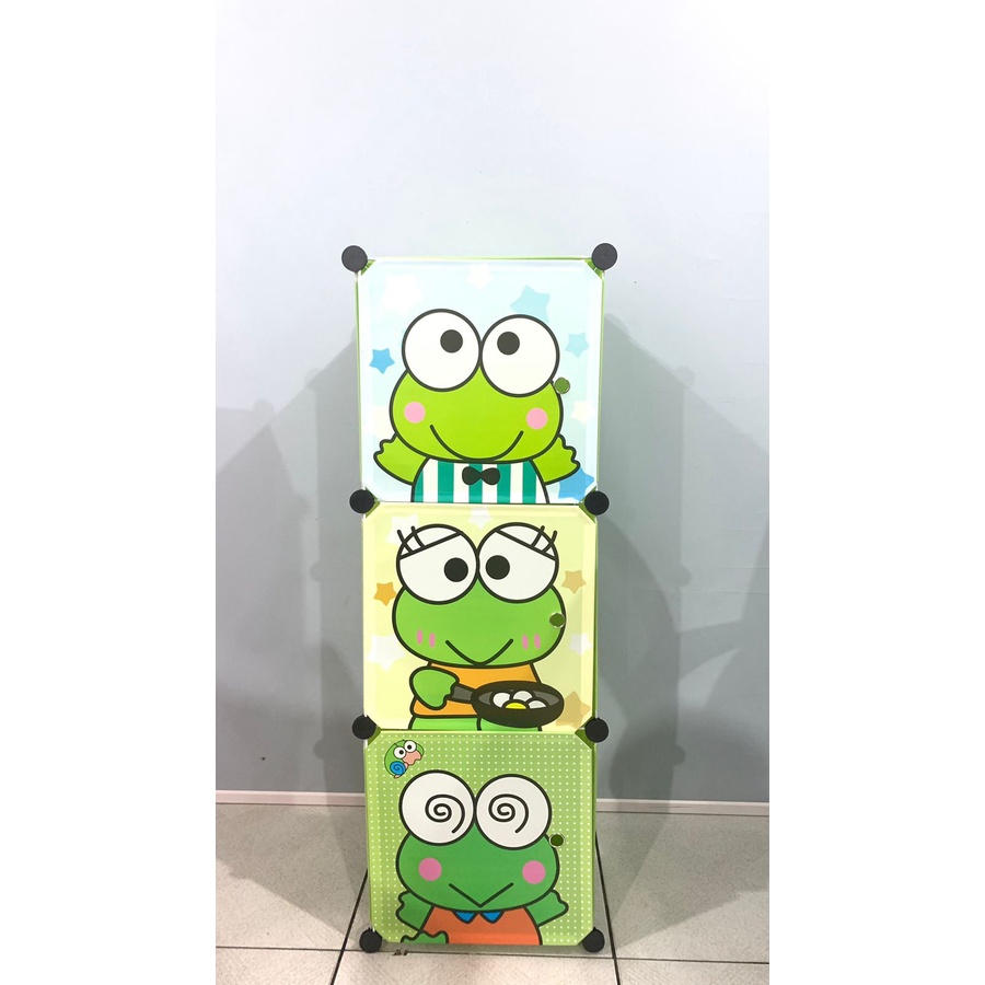 SHENAR (COD), Lemari pakaian lemari plastik lemari baju anak rak buku rak topi 3 kotak/pintu/susun 1X3