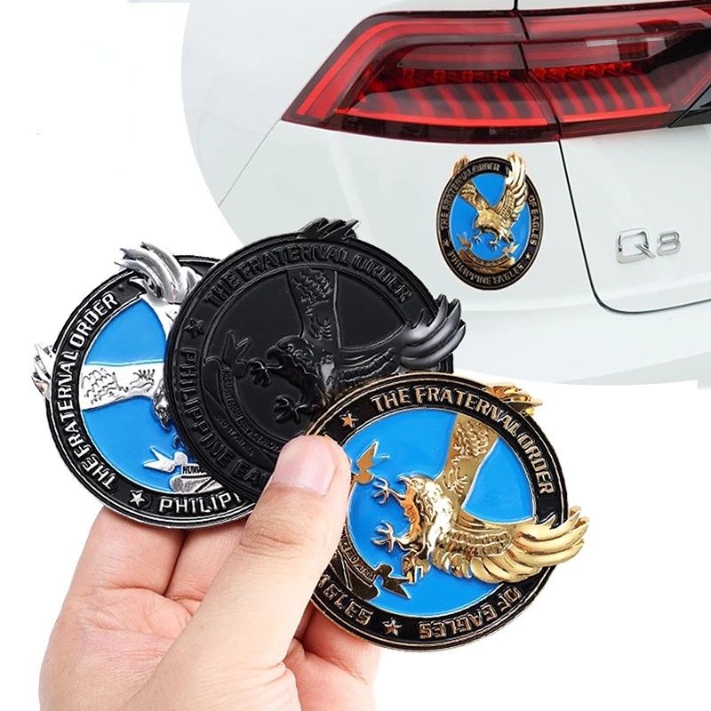 1pcs Alloy Philippine Eagle Totem Motor Auto Emblem Logam Stiker Mobil Stainless Steel Tahan Air Anti Karat Mark Decal Eksterior Mobil Decals Stiker Mobil