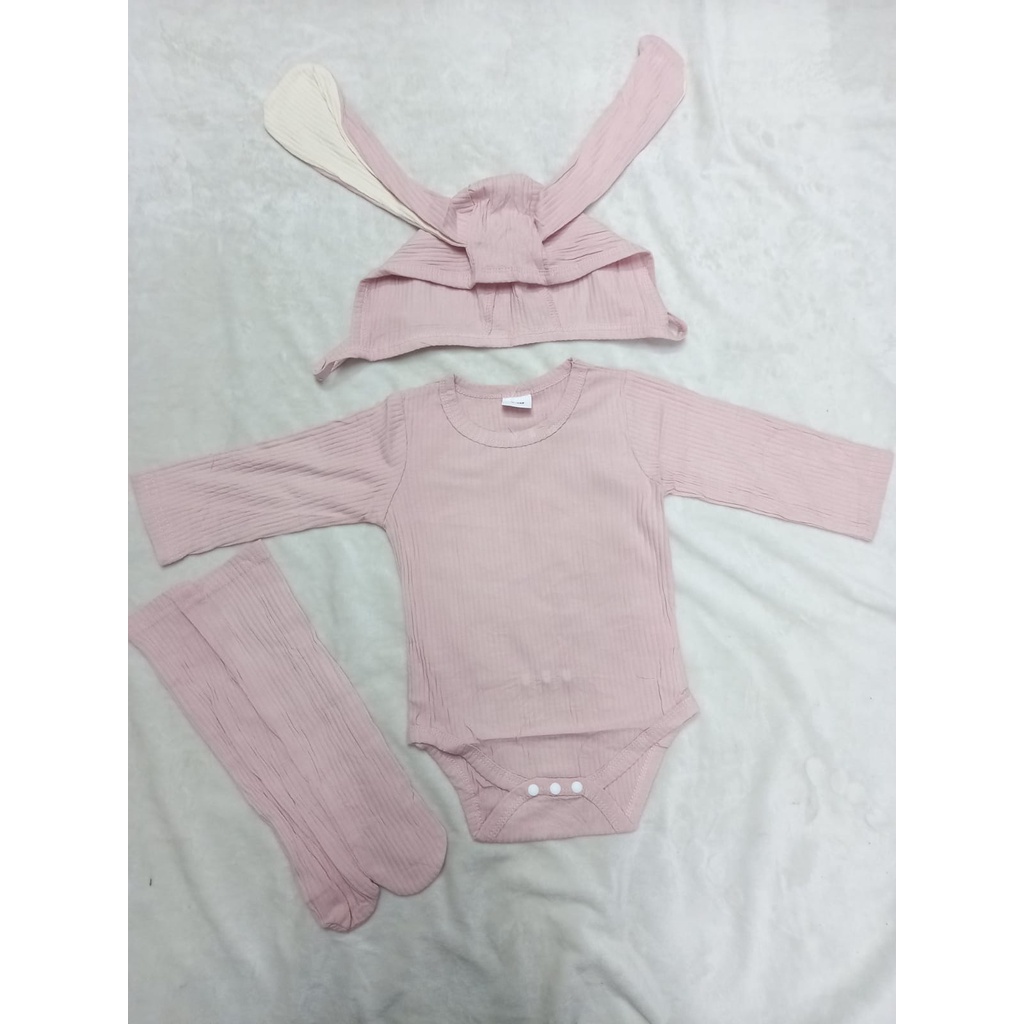 Catell Love Jumper Set + Topi / Jumper Set Baby usia 0-9 BULAN