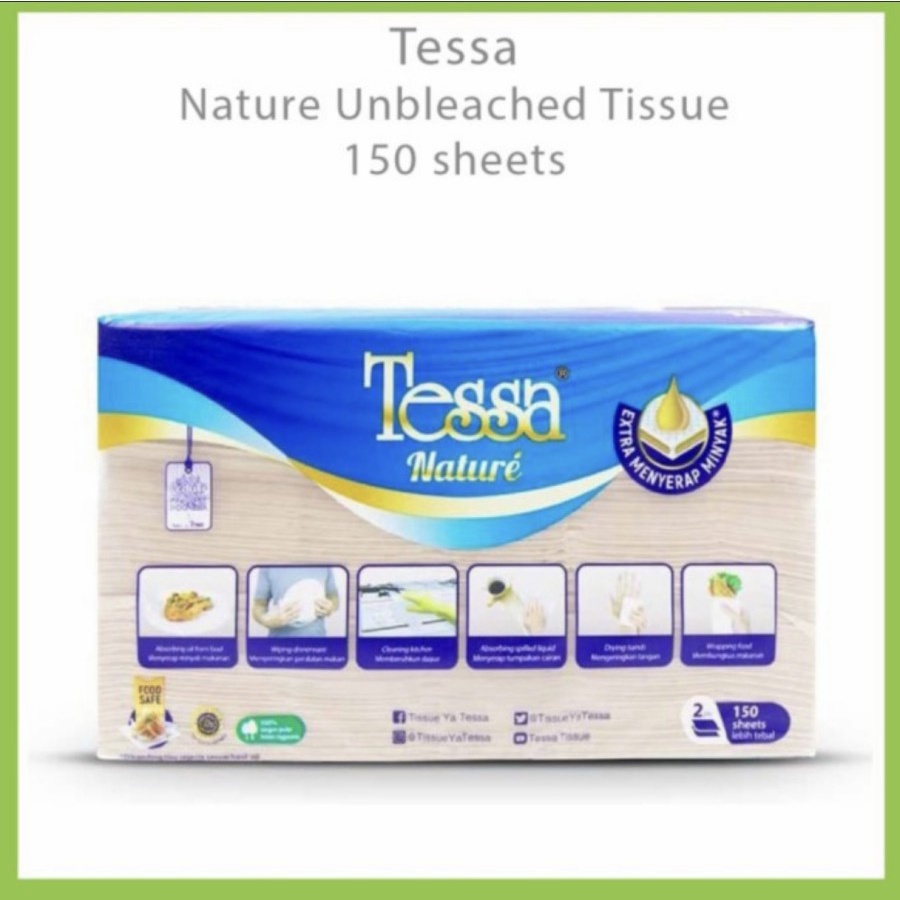 Tissue TESSA NATURAL Unbleached Kitchen Towel 2 ply 150 Sheet