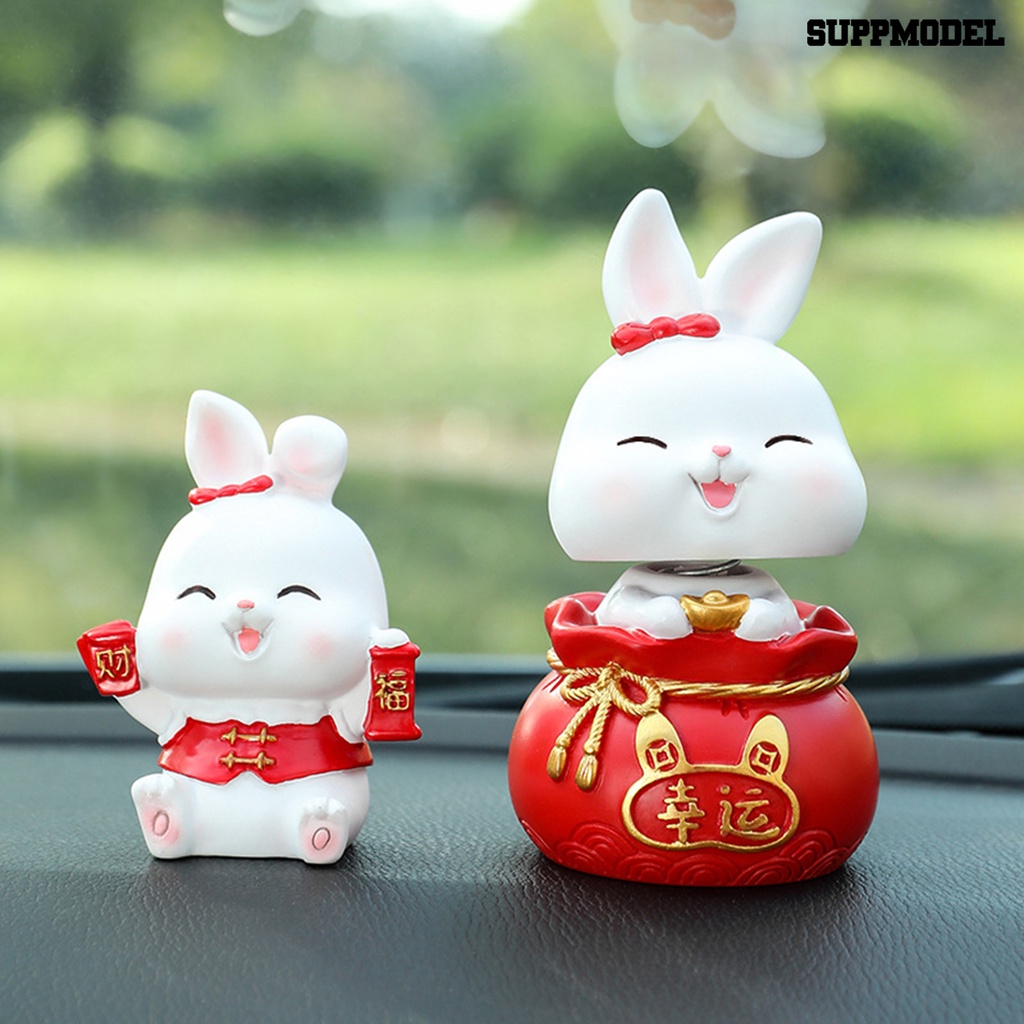 [Auto] Ornamen Kelinci Lucu Tidak Luntur Hias Interior Mobil Dashboard Lucky Rabbit Figurine Dekorasi Rumah