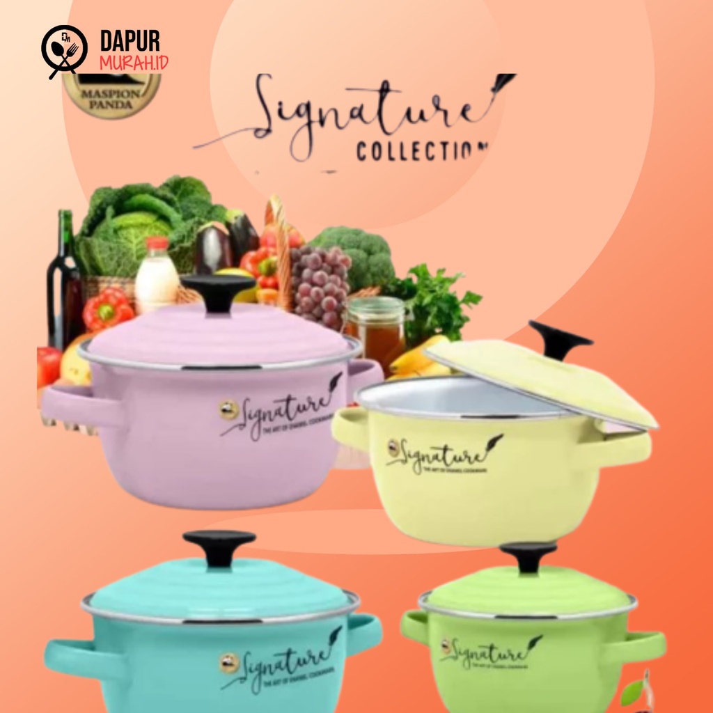 DM - Maspion Signature Panci Kuping Kuah Warna Enamel Tebal Colorful Signature Pan Collection BISA COD