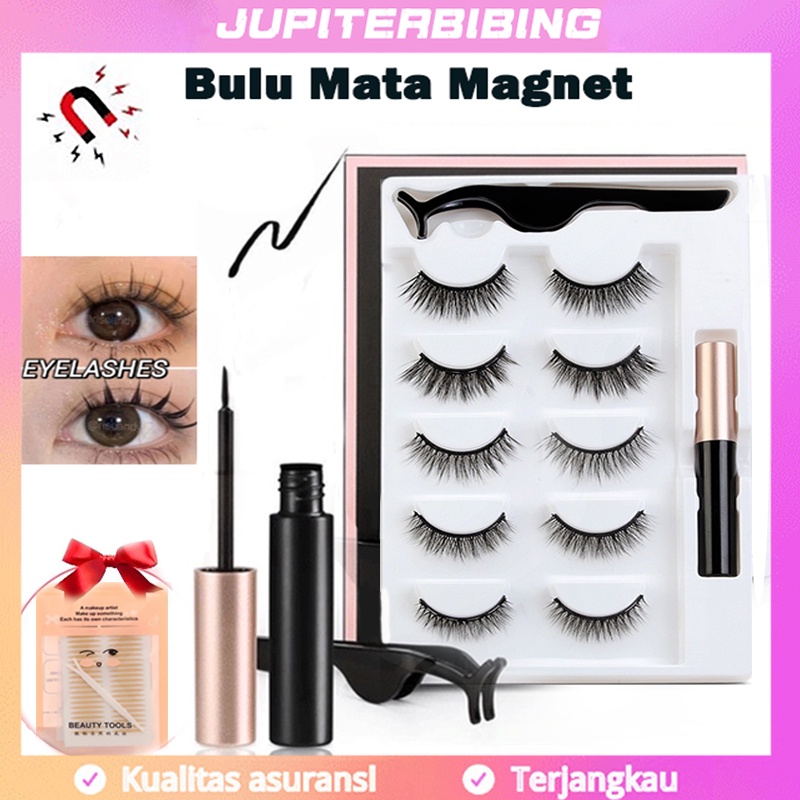 FLASH SHIP! Bulu Mata Magnet Eyeliner Bulu Mata Magnetic Natural 3D 10 Pasang Set Bulu Mata Palsu Magnetik Magnet 3D Premium Silk Eyelash Magnetic Eyeliner Bulu Mata Palsu Magnetik Model Populer * Barang spot