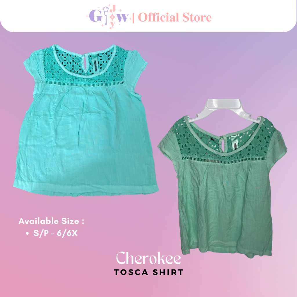 A5014 CHEROKEE tosca shirt / baju anak kecil bayi remaja girl bodysuit jumper pakaian perempuan laki laki cowo cewe cewek cowok kemeja overall lucu unik imut gemas gemes murah sisa ekspor export kaos kaus