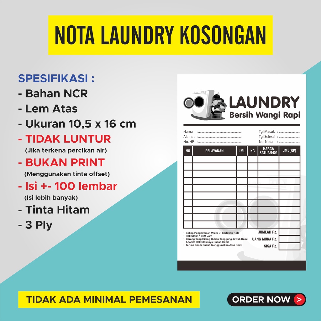 

NOTA LAUNDRY KOSONGAN