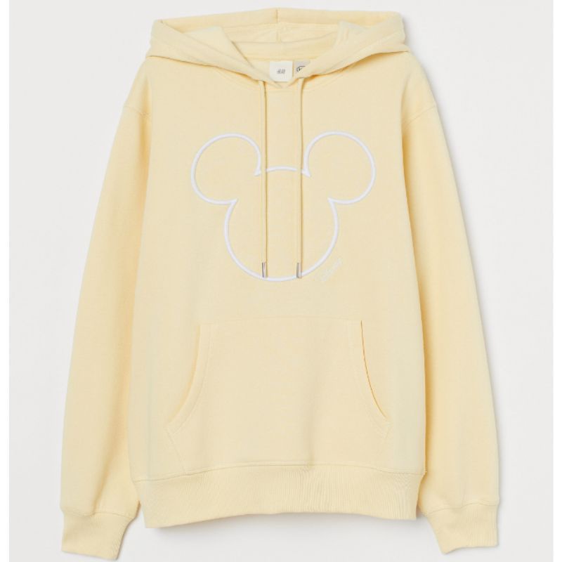 Hoodie h&m mickey mouse disney light yellow